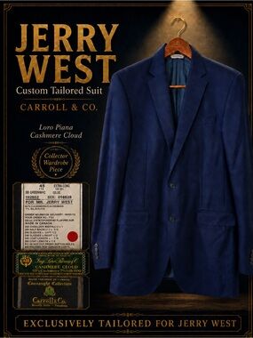 Jerry West Custom Suit Lakers NBA Memorabilia Hall of Fame The Logo Loro Piana
